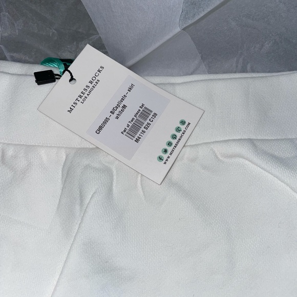 Mistress Rocks white Lace-Up Crop Top and Skirt Set - Picture 3 of 9